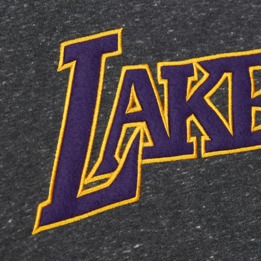 Mitchell & Ness - Los Angeles Lakers Black Out Collection Snow Washed Vintage Logo Pullover Sweatshirt - Black
