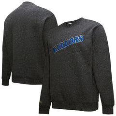 Mitchell & Ness - Golden State Warriors Black Out Collection Snow Washed Vintage Logo Pullover Sweatshirt - Black