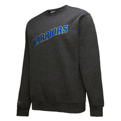 Mitchell & Ness - Golden State Warriors Black Out Collection Snow Washed Vintage Logo Pullover Sweatshirt - Black