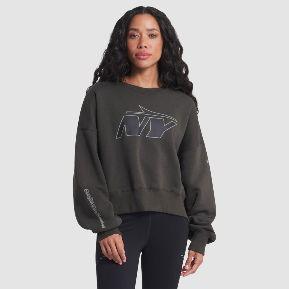 New York Jets Women's 2025 Rivalries Collection Oversized Phoenix Fleece Sweatshirt Gotham Green - Nike