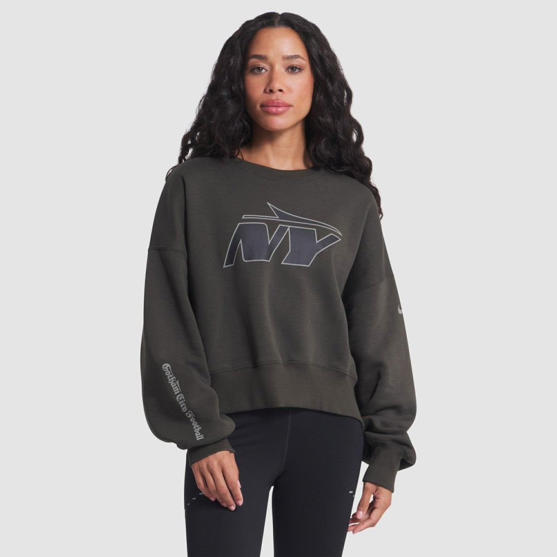 New York Jets Women's 2025 Rivalries Collection Oversized Phoenix Fleece Sweatshirt Gotham Green - Nike