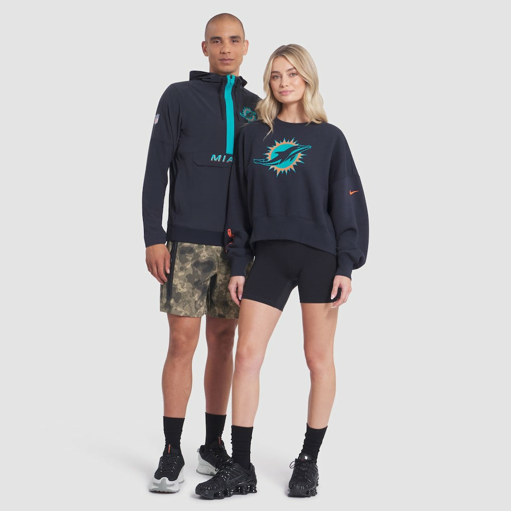 Miami Dolphins Women's 2025 Rivalries Collection Oversized Phoenix Fleece Sweatshirt Pitch Blue - Nike