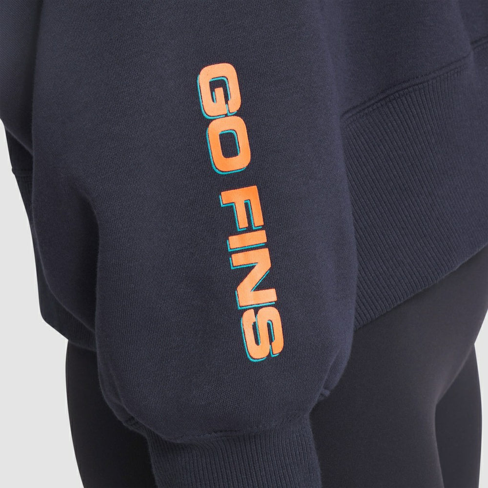 Miami Dolphins Women's 2025 Rivalries Collection Oversized Phoenix Fleece Sweatshirt Pitch Blue - Nike