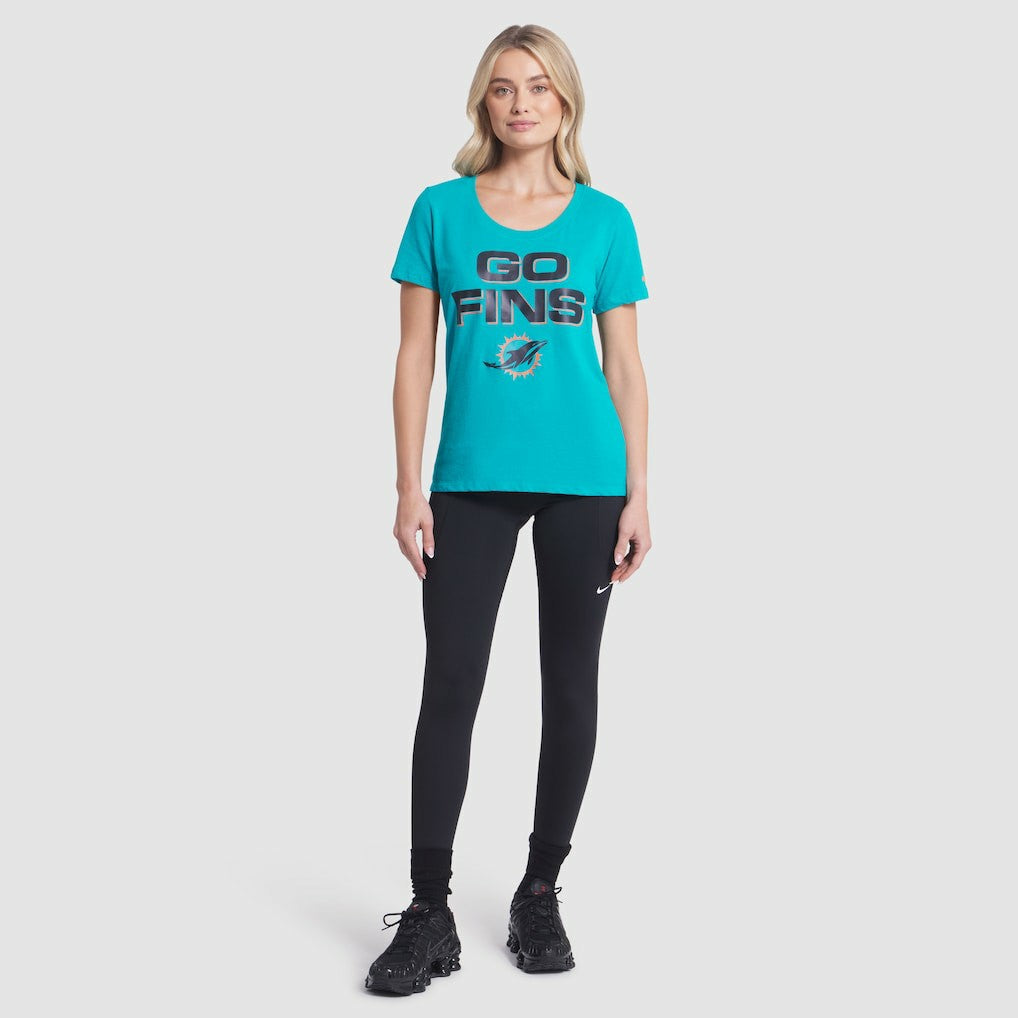Miami Dolphins Women's 2025 Rivalries Collection Slub Dri-FIT T-Shirt Turbo Green - Nike