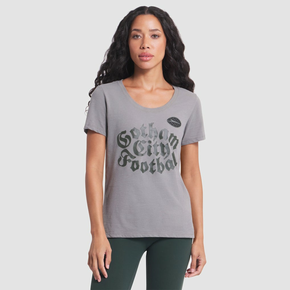 New York Jets Women's 2025 Rivalries Collection Slub Dri-FIT T-Shirt Iron Ore - Nike