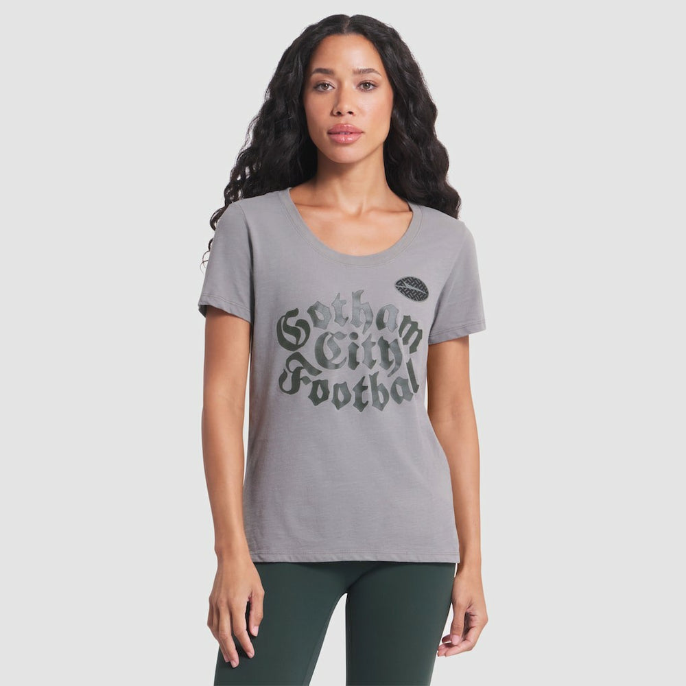 New York Jets Women's 2025 Rivalries Collection Slub Dri-FIT T-Shirt Iron Ore - Nike
