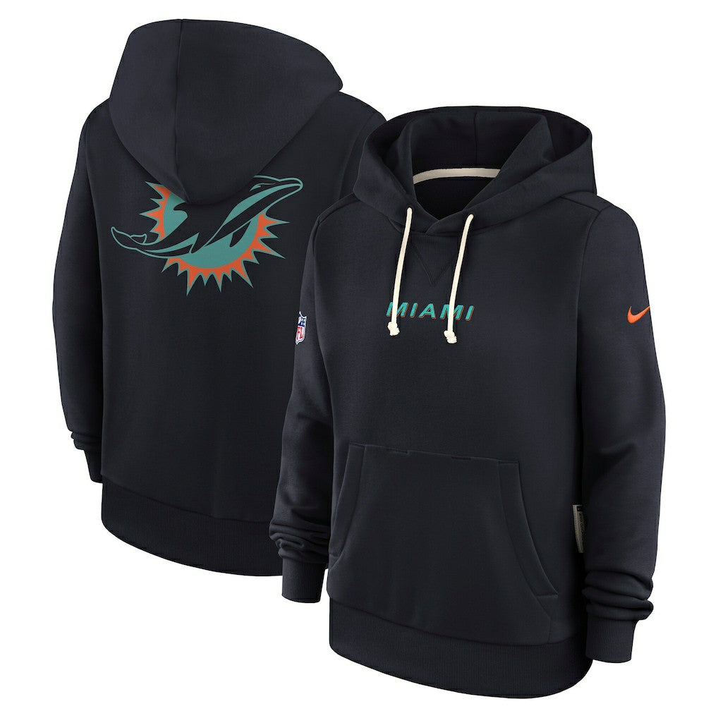 Miami Dolphins Women's 2025 Rivalries Collection Standard Issue Sideline Dri-FIT Hoodie Pitch Blue - Nike