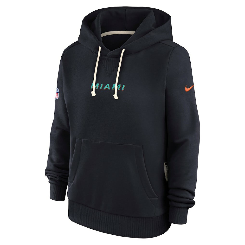 Miami Dolphins Women's 2025 Rivalries Collection Standard Issue Sideline Dri-FIT Hoodie Pitch Blue - Nike