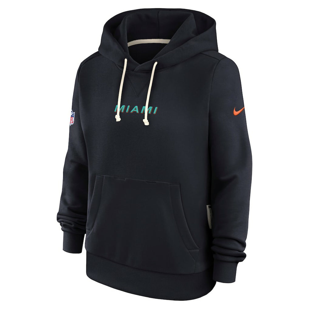 Miami Dolphins Women's 2025 Rivalries Collection Standard Issue Sideline Dri-FIT Hoodie Pitch Blue - Nike