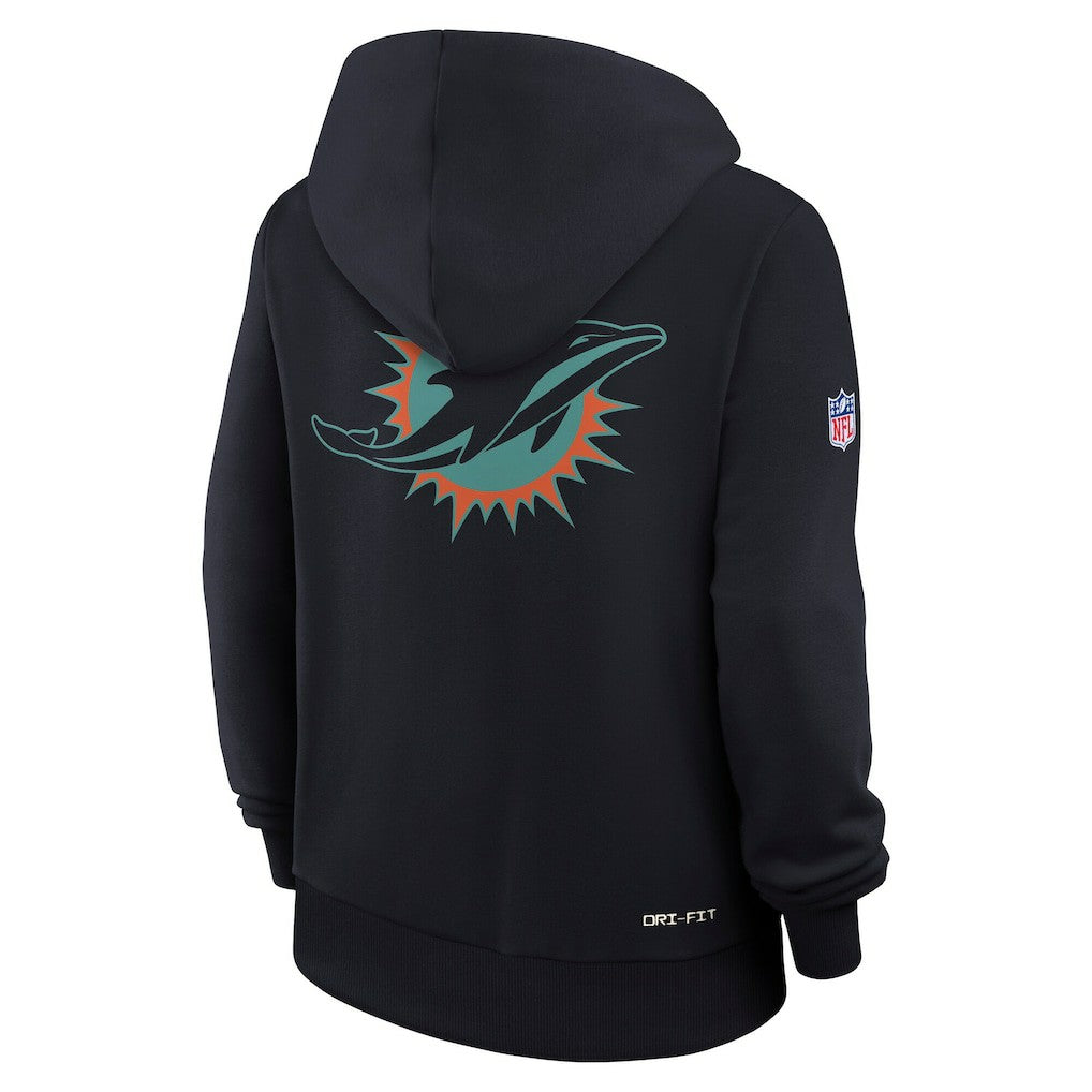 Miami Dolphins Women's 2025 Rivalries Collection Standard Issue Sideline Dri-FIT Hoodie Pitch Blue - Nike