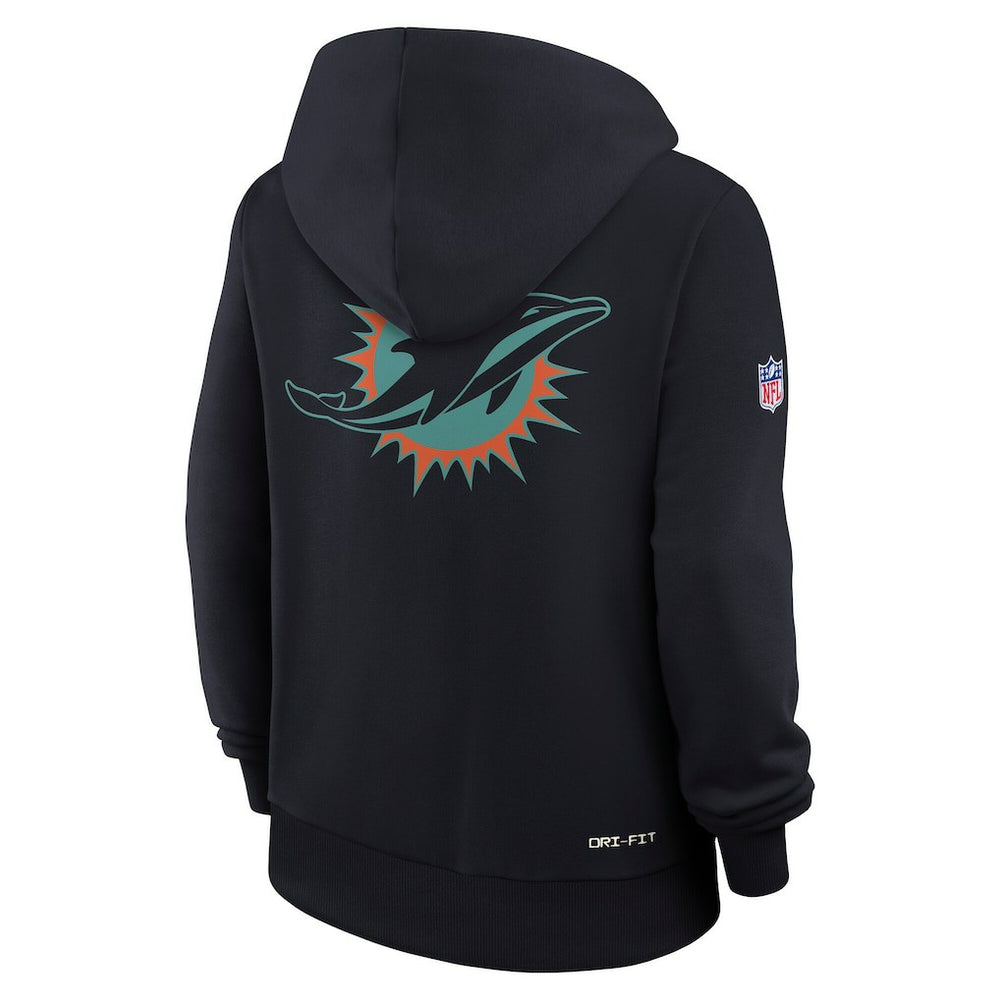 Miami Dolphins Women's 2025 Rivalries Collection Standard Issue Sideline Dri-FIT Hoodie Pitch Blue - Nike