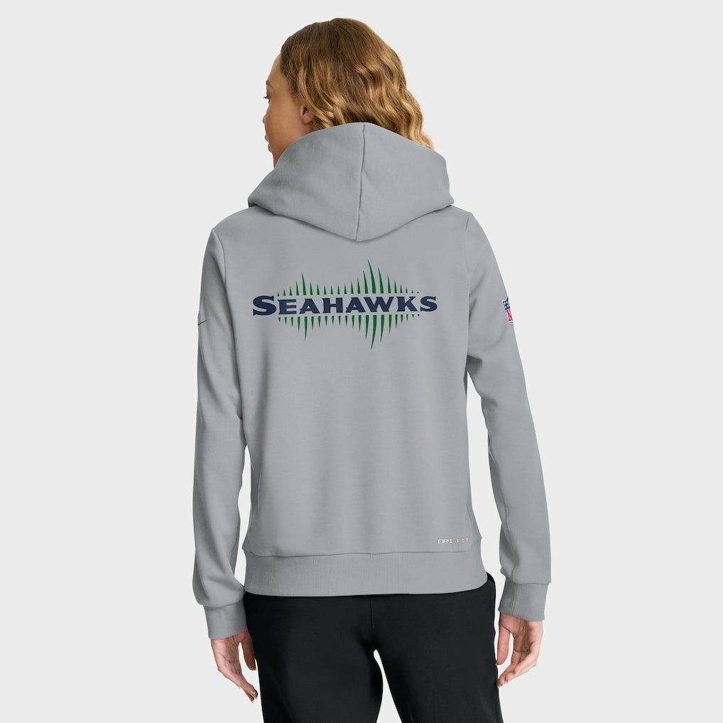 Seattle Seahawks Women's 2025 Rivalries Collection Standard Issue Sideline Dri-FIT Hoodie Wolf Gray - Nike