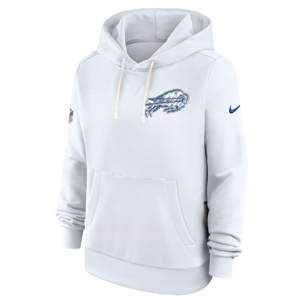 Buffalo Bills Women's 2025 Rivalries Collection Standard Issue Sideline Dri-FIT Hoodie White - Nike