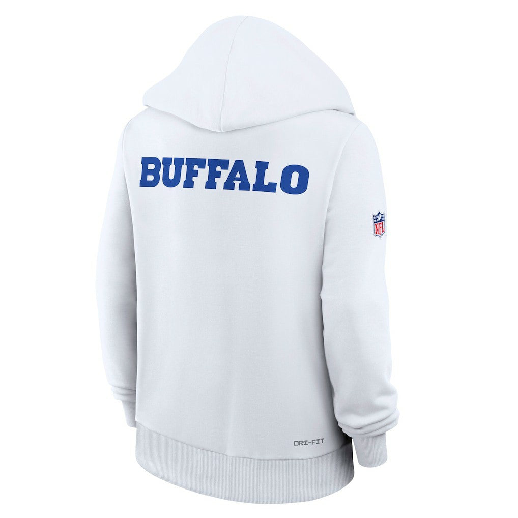 Buffalo Bills Women's 2025 Rivalries Collection Standard Issue Sideline Dri-FIT Hoodie White - Nike