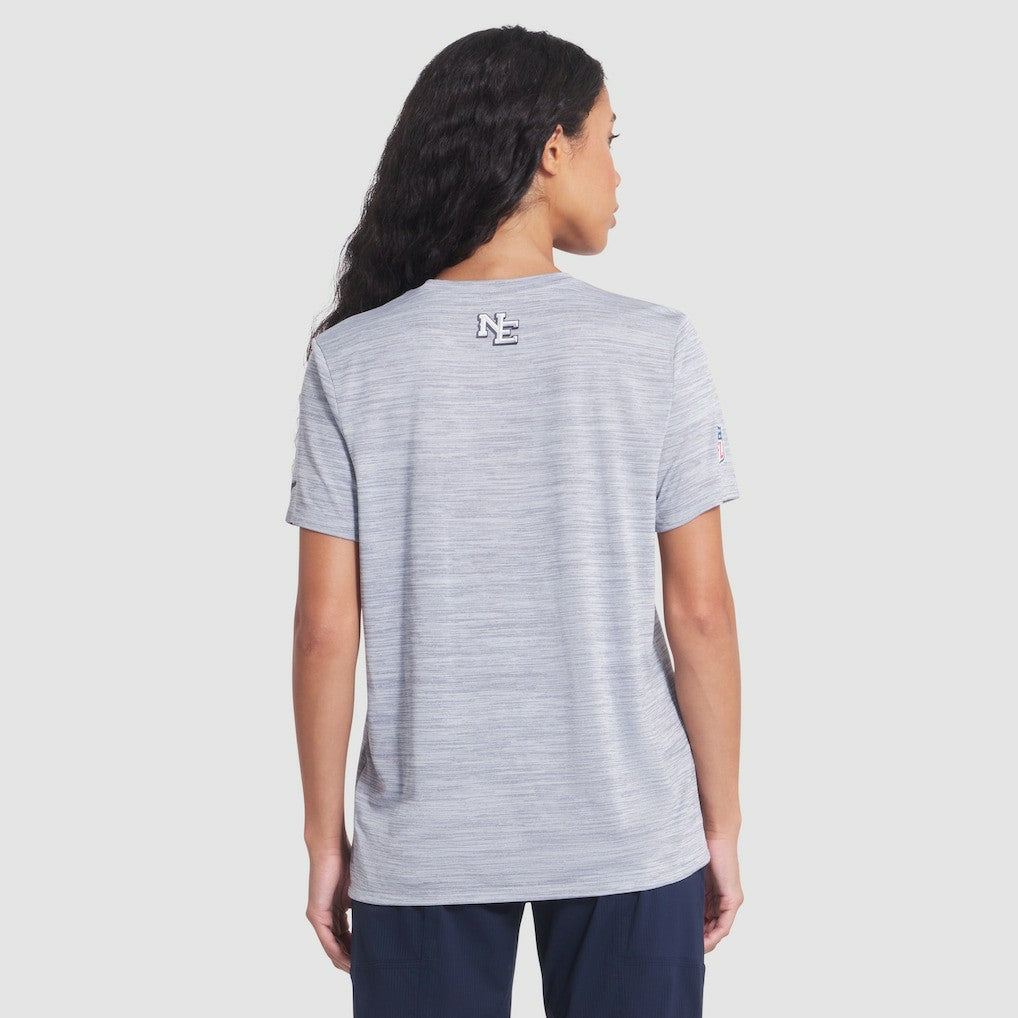 New England Patriots Women's 2025 Rivalries Collection Sideline Velocity Dri-FIT T-Shirt Silver - Nike