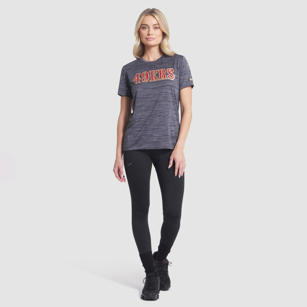 San Francisco 49ers Women's 2025 Rivalries Collection Sideline Velocity Dri-FIT T-Shirt Heather Charcoal - Nike
