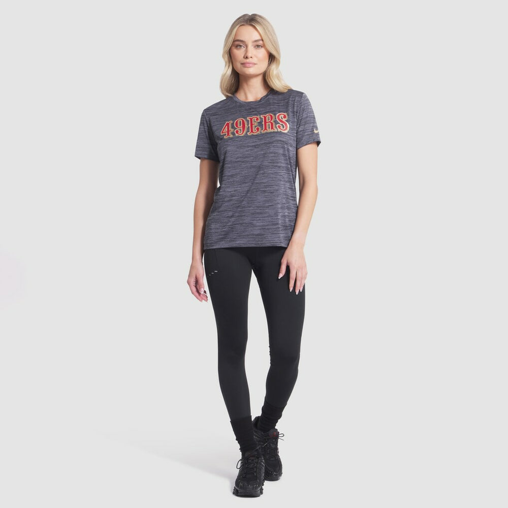 San Francisco 49ers Women's 2025 Rivalries Collection Sideline Velocity Dri-FIT T-Shirt Heather Charcoal - Nike