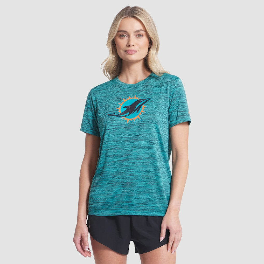 Miami Dolphins Women's 2025 Rivalries Collection Sideline Velocity Dri-FIT T-Shirt Turbo Green - Nike