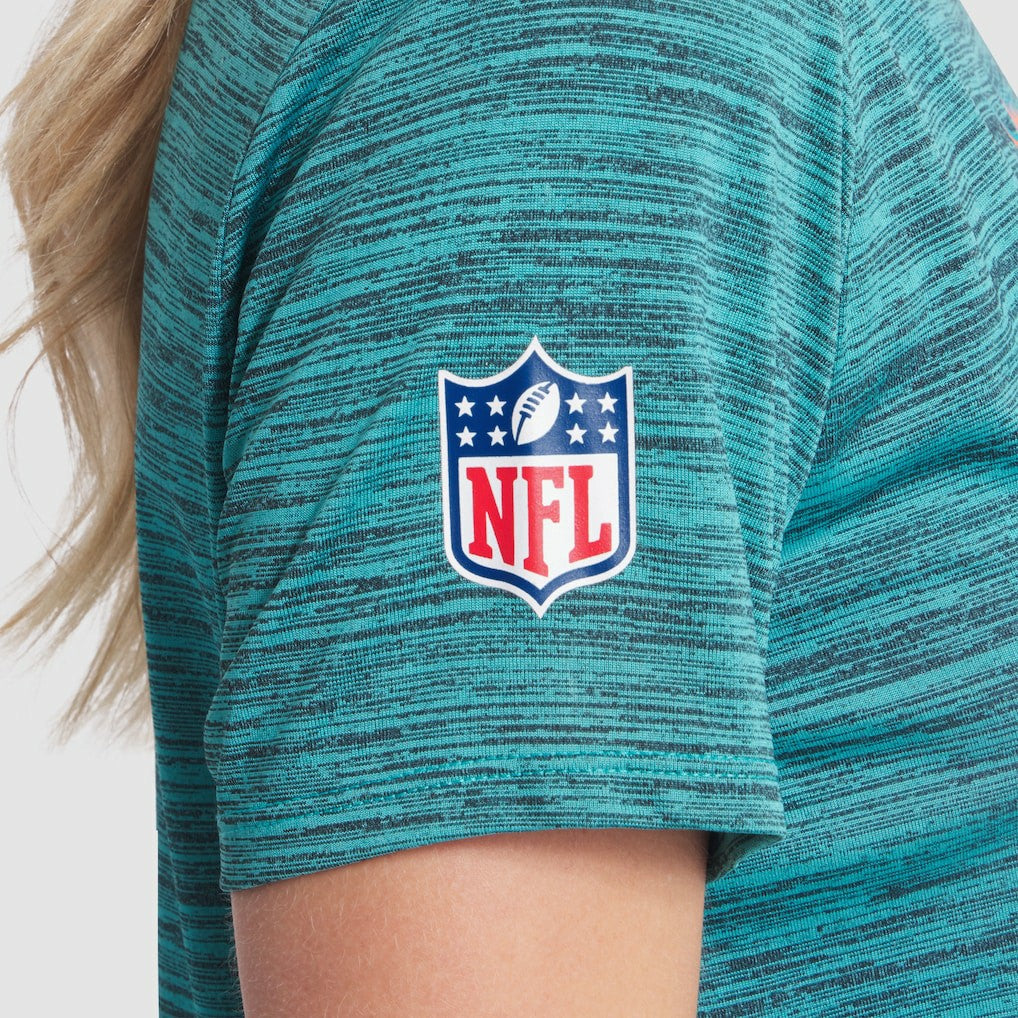 Miami Dolphins Women's 2025 Rivalries Collection Sideline Velocity Dri-FIT T-Shirt Turbo Green - Nike