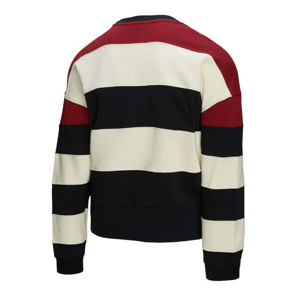 Philadelphia Phillies Mitchell & Ness Women's Cooperstown Collection Blocked Fleece Pullover Sweatshirt- Burgundy/Black Near Me