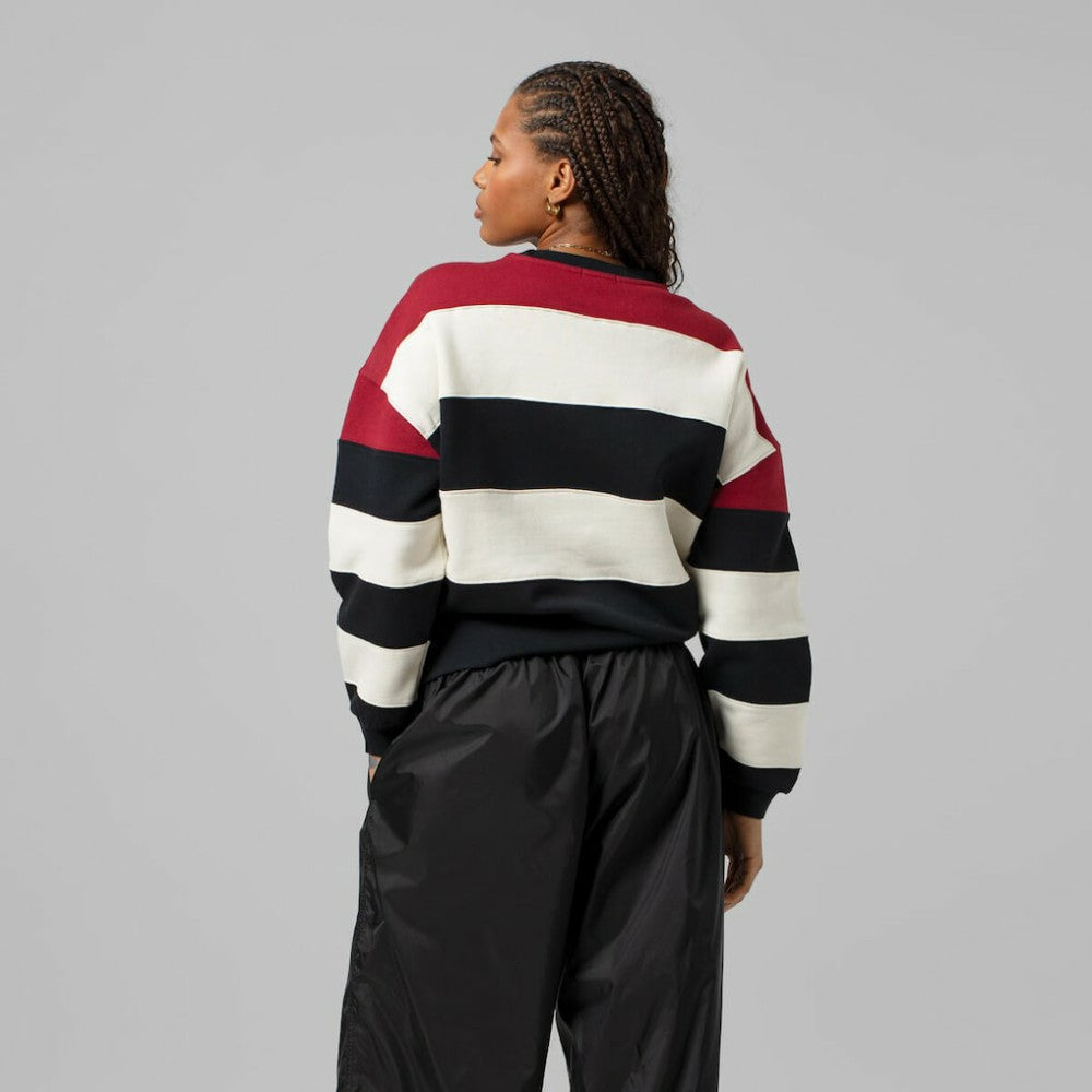 Philadelphia Phillies Mitchell & Ness Women's Cooperstown Collection Blocked Fleece Pullover Sweatshirt- Burgundy/Black Near Me