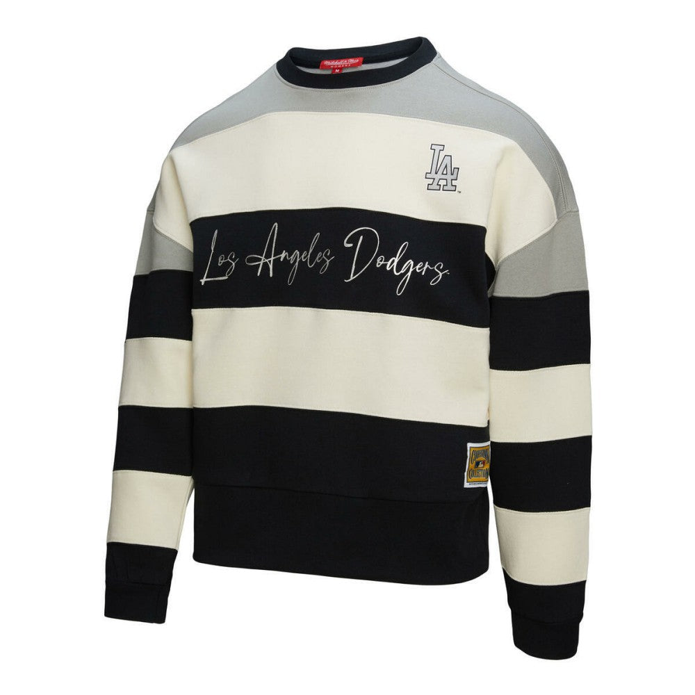 Los Angeles Dodgers Mitchell & Ness Women's Cooperstown Collection Blocked Fleece Pullover Sweatshirt- Gray/Black Sale