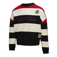 Atlanta Braves Mitchell & Ness Women's Cooperstown Collection Blocked Fleece Pullover Sweatshirt- Red/Black Online
