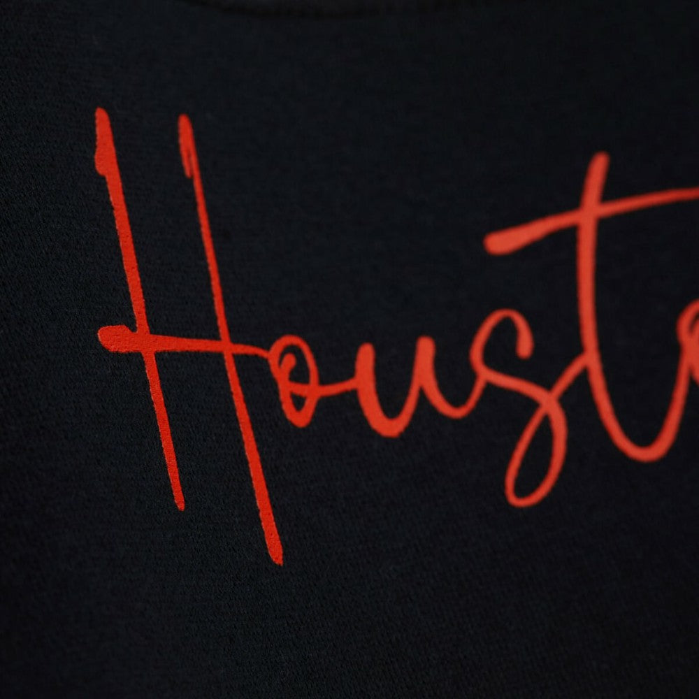 Houston Astros Mitchell & Ness Women's Cooperstown Collection Blocked Fleece Pullover Sweatshirt- Orange/Black Clearance