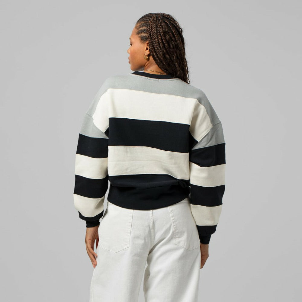 Milwaukee Brewers Mitchell & Ness Women's Cooperstown Collection Blocked Fleece Pullover Sweatshirt- Gray/Black On Sale