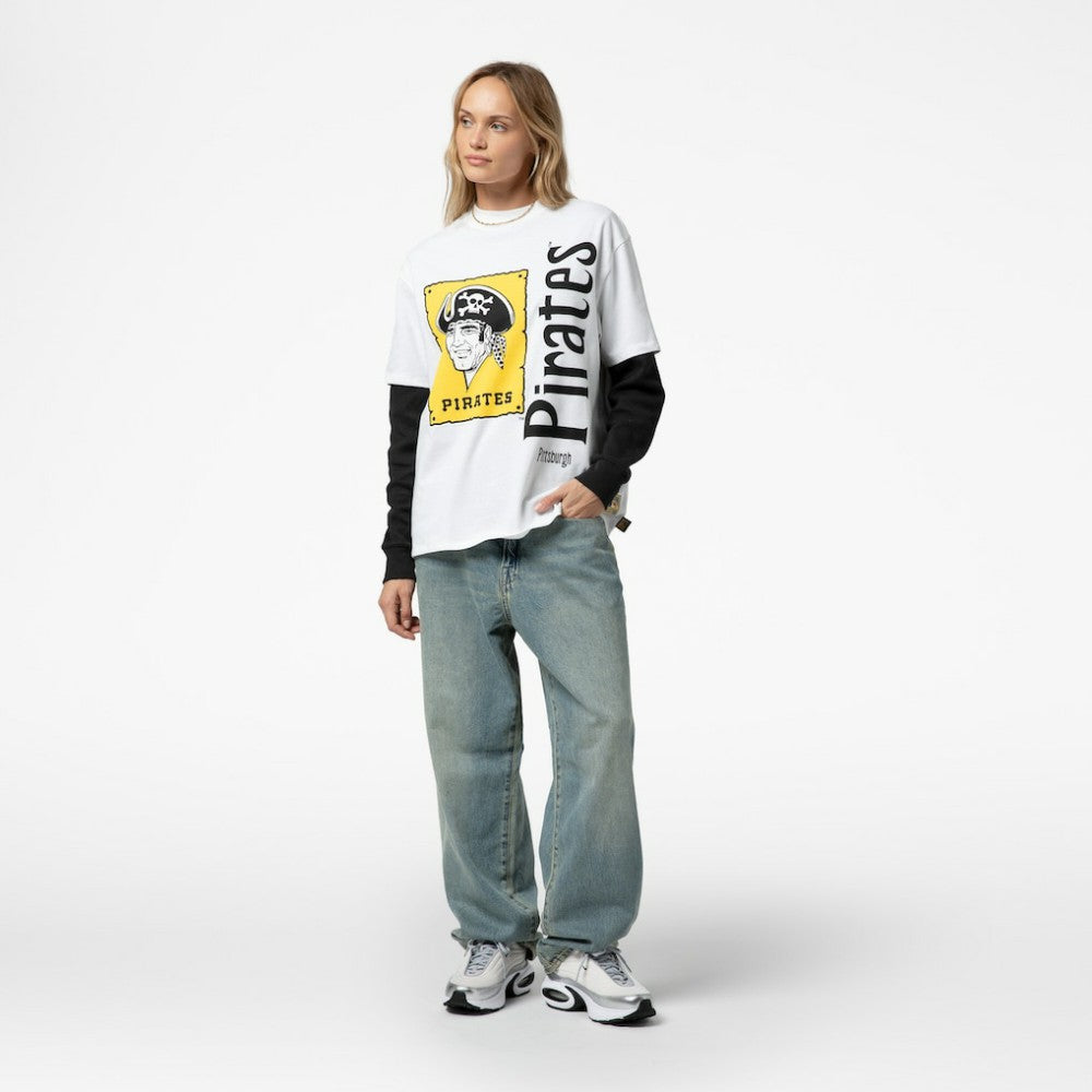 Pittsburgh Pirates Mitchell & Ness Women's Cooperstown Collection Boyfriend T-Shirt On Sale