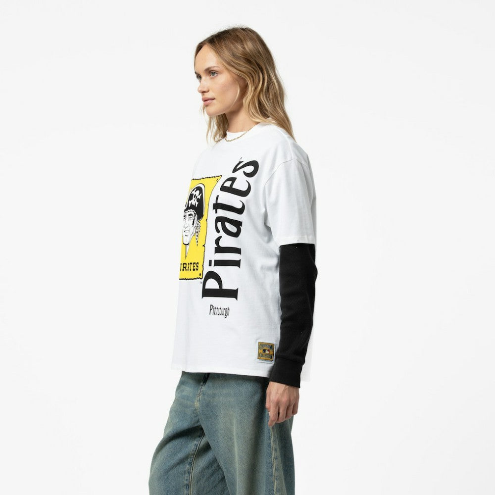 Pittsburgh Pirates Mitchell & Ness Women's Cooperstown Collection Boyfriend T-Shirt On Sale