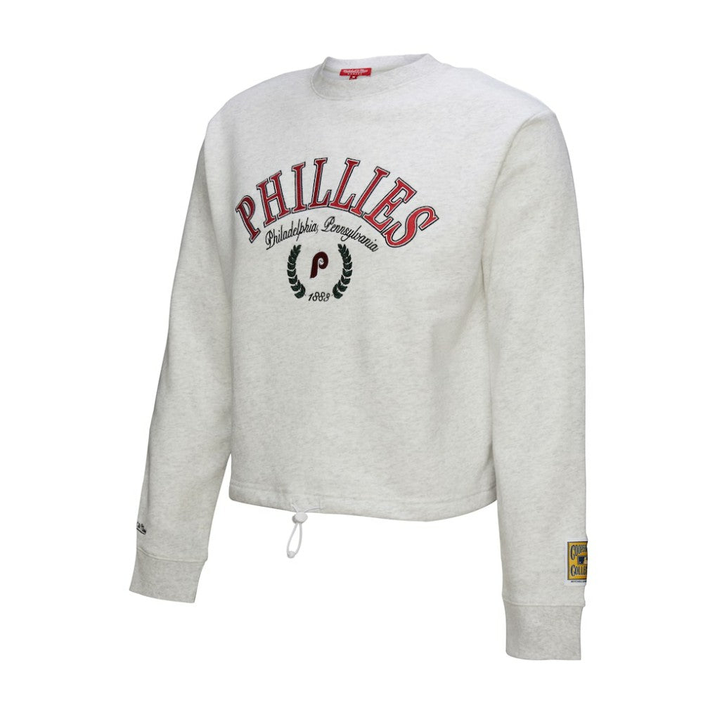 Philadelphia Phillies Mitchell & Ness Women's Cropped Toggle Pullover Sweatshirt Online