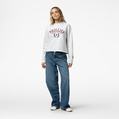 Philadelphia Phillies Mitchell & Ness Women's Cropped Toggle Pullover Sweatshirt Online