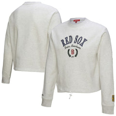 Boston Red Sox Mitchell & Ness Women's Cropped Toggle Pullover Sweatshirt Lifestyle