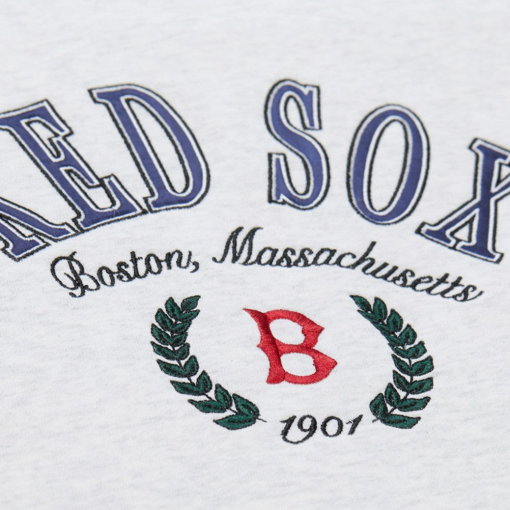 Boston Red Sox Mitchell & Ness Women's Cropped Toggle Pullover Sweatshirt Lifestyle