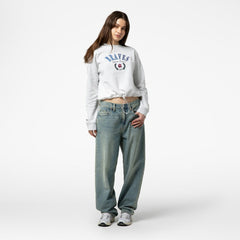 Atlanta Braves Mitchell & Ness Women's Cropped Toggle Pullover Sweatshirt discount