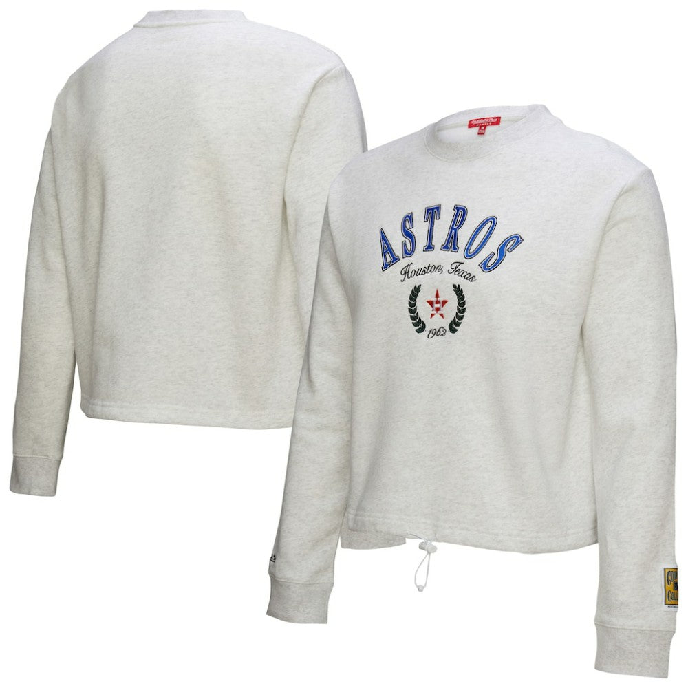 Houston Astros Mitchell & Ness Women's Cropped Toggle Pullover Sweatshirt Clearance