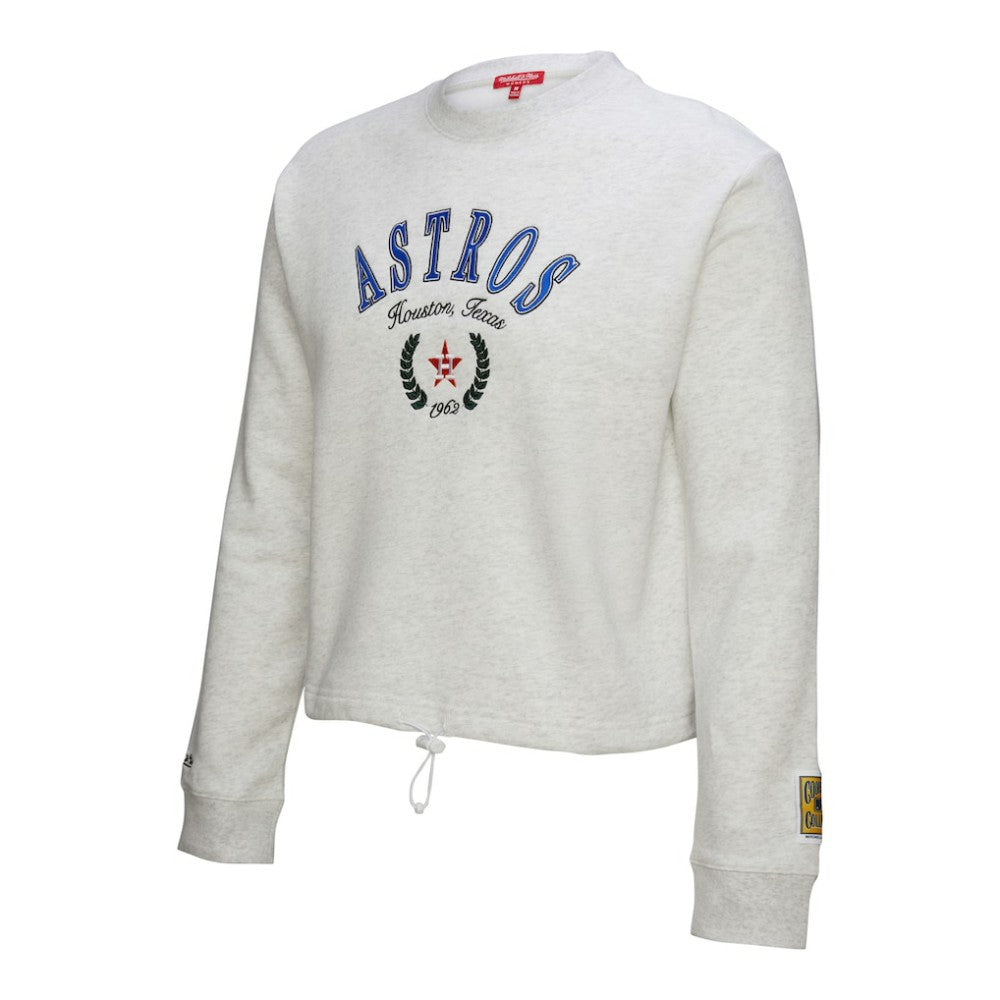 Houston Astros Mitchell & Ness Women's Cropped Toggle Pullover Sweatshirt Clearance
