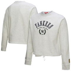 New York Yankees Mitchell & Ness Women's Cropped Toggle Pullover Sweatshirt Lifestyle