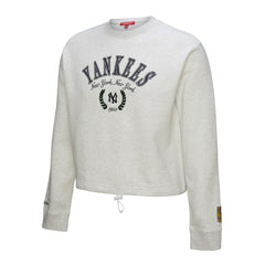 New York Yankees Mitchell & Ness Women's Cropped Toggle Pullover Sweatshirt Lifestyle