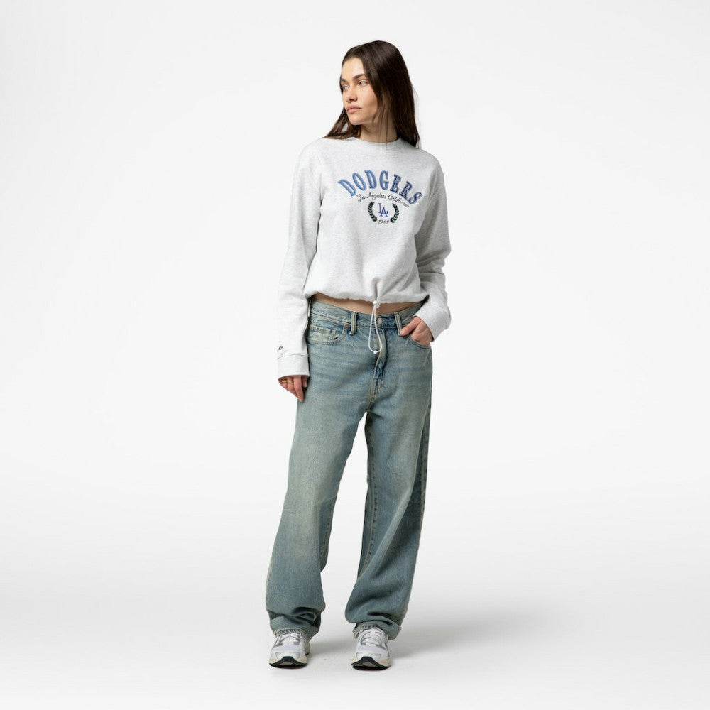Los Angeles Dodgers Mitchell & Ness Women's Cropped Toggle Pullover Sweatshirt for sale