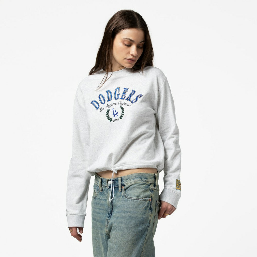 Los Angeles Dodgers Mitchell & Ness Women's Cropped Toggle Pullover Sweatshirt for sale