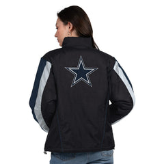 Dallas Cowboys Starter Women's Thursday Night Gridiron Half-Zip Jacket Black/Navy - NFL