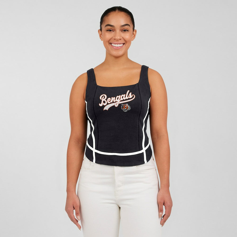 Cincinnati Bengals WEAR by Erin Andrews Women's Square Neck Tank Top Black - NFL