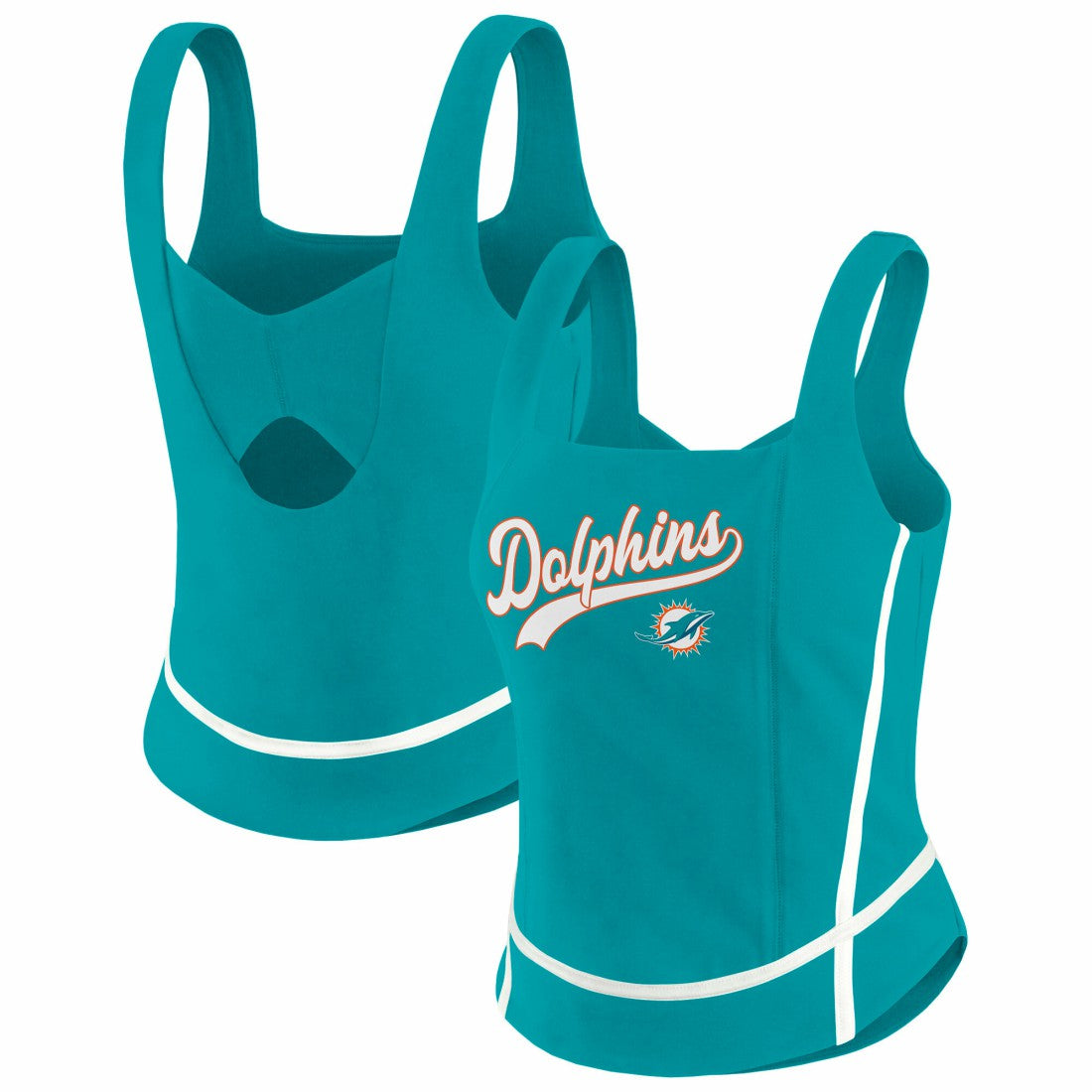 Miami Dolphins WEAR by Erin Andrews Women's Square Neck Tank Top Aqua - NFL
