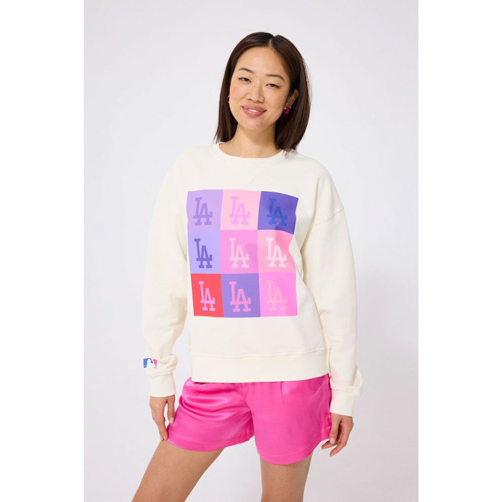 Los Angeles Dodgers Terez Women's Technicolor  Oversized Pullover Sweatshirt Near Me