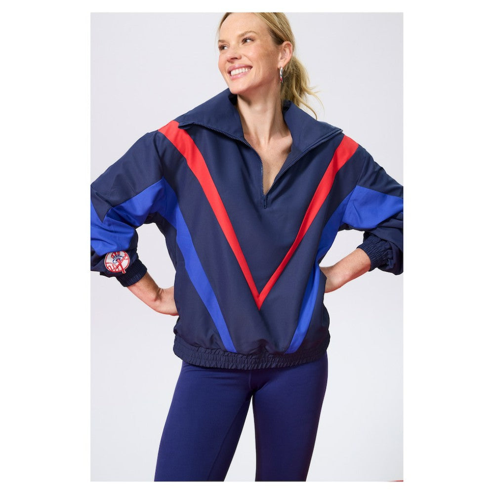 New York Yankees Terez Women's Ripstop Chevron Quarter-Zip Pullover for sale