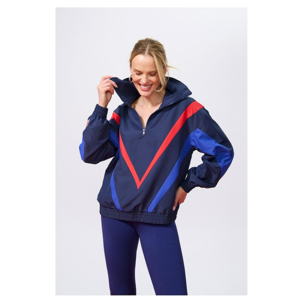 New York Yankees Terez Women's Ripstop Chevron Quarter-Zip Pullover for sale