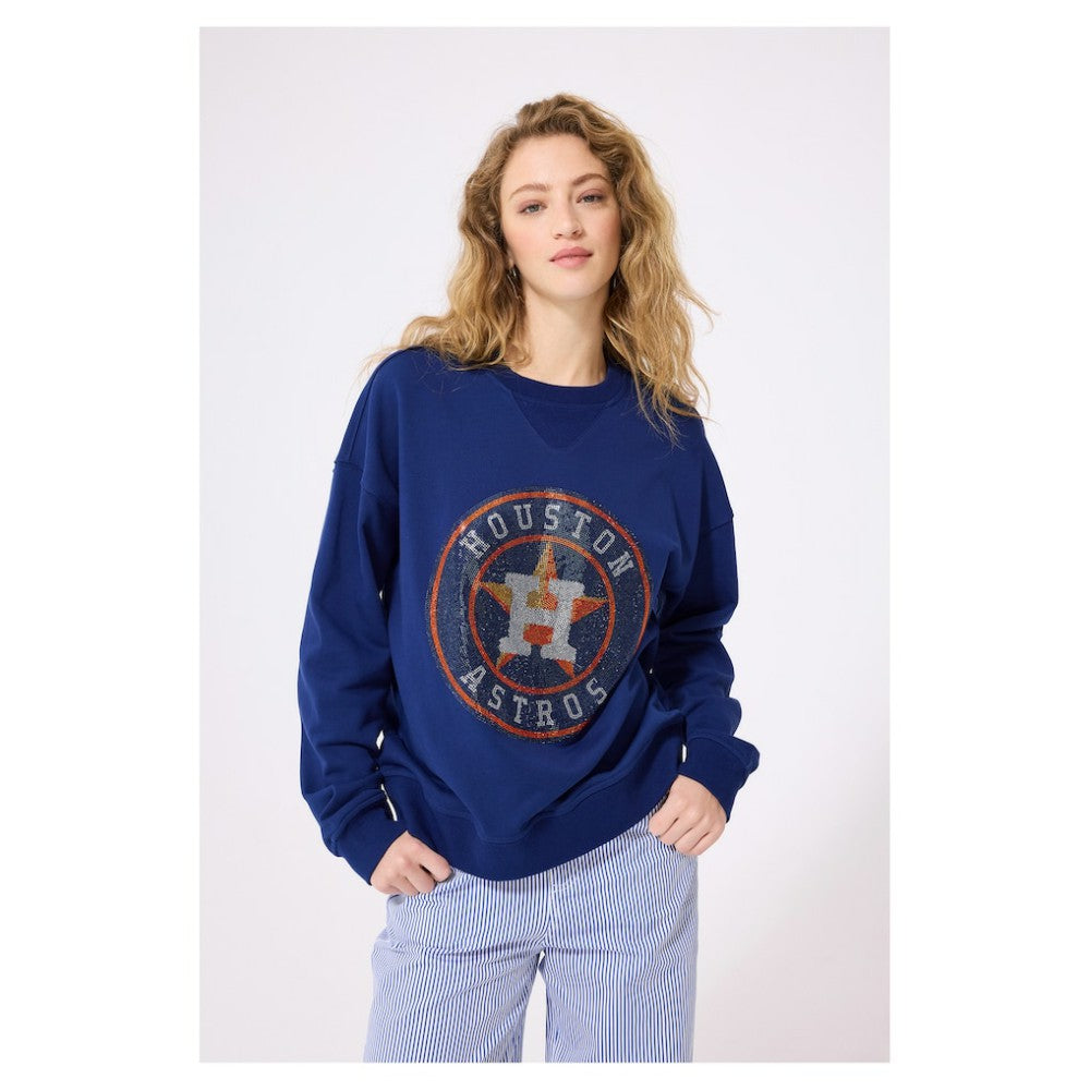 Houston Astros Terez Women's Oversized Gemstone Logo Sweatshirt Near Me