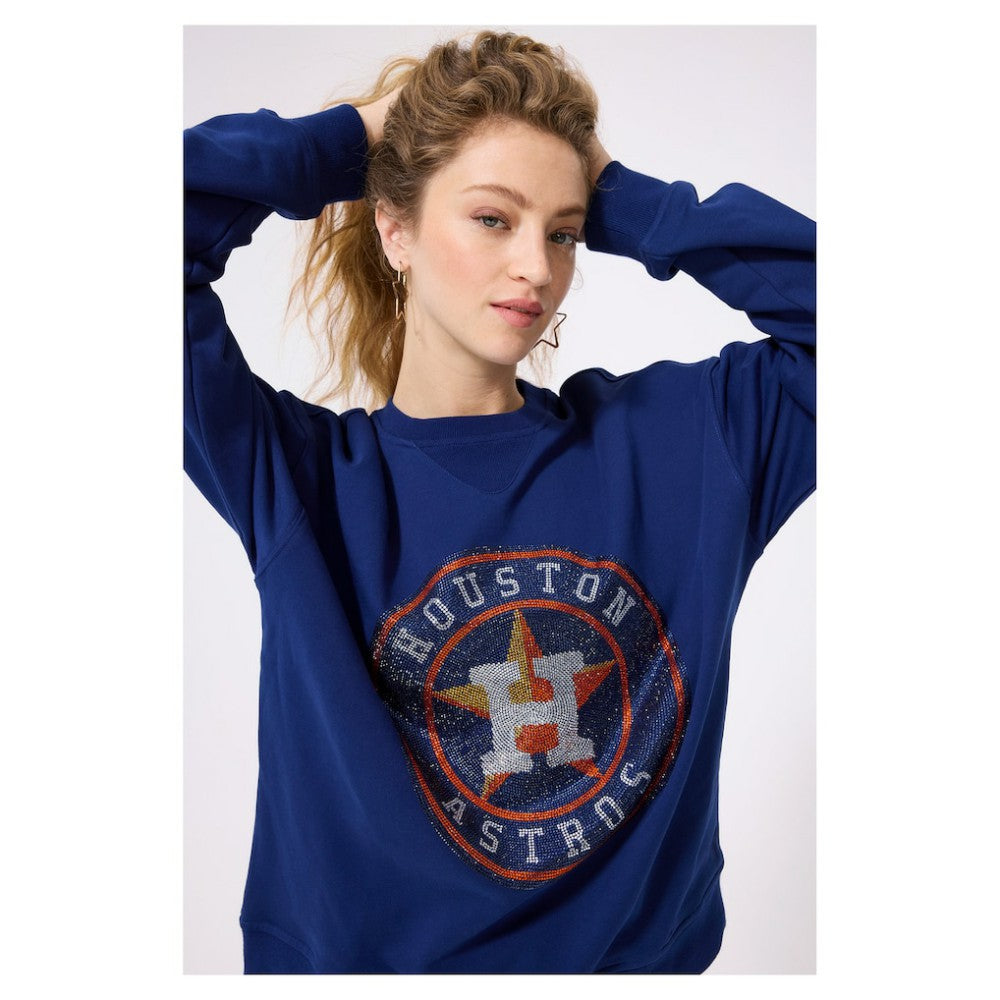 Houston Astros Terez Women's Oversized Gemstone Logo Sweatshirt Near Me